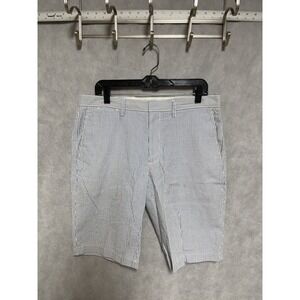 J Crew Shorts Men‎ 36 Blue White Hickory Striped Seersucker Casual Outdoor Golf